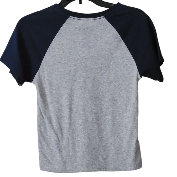 GOLDEN HOUR Varsity Colorblock Cotton Graphic Baby Tee Grey - Picture 2 of 7